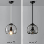 Lampada a Sospensione Minimalista in Vetro Soffiato Grigio Fumo con 1 Luce