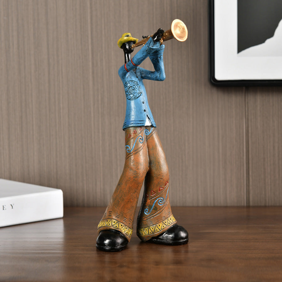 Statua in Resina di Musicista Jazz Decorazione Musicale