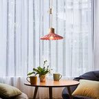 Lampada a sospensione moderna in cemento con paralume scallop a 1 luce per soggiorno