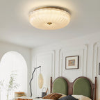 Lampada da soffitto a montaggio flush in vetro ondulato