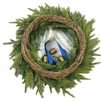 Ghirlanda di Natale con Fiocco Decorativo e Campanelli – Decorazione Festiva per la Porta