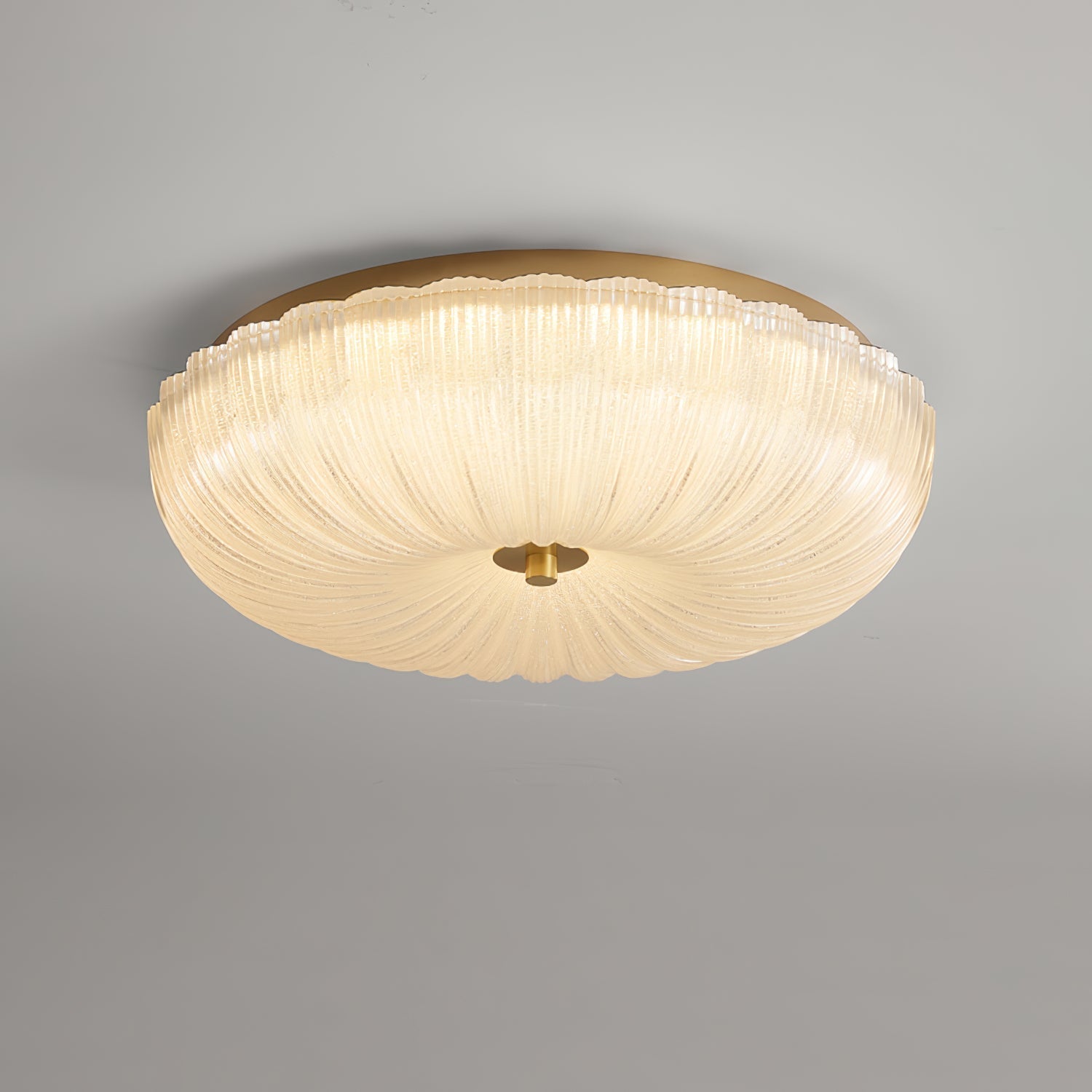 Lampada da soffitto a montaggio flush in vetro ondulato