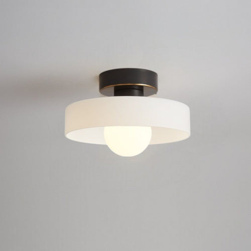 Applique da soffitto con paralume rotondo e sorgente luminosa centrale