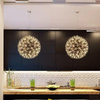 Lampadario Pendente Creativo Contemporaneo in Ferro con 12 Luci LED Fuochi d'Artificio per Soggiorno