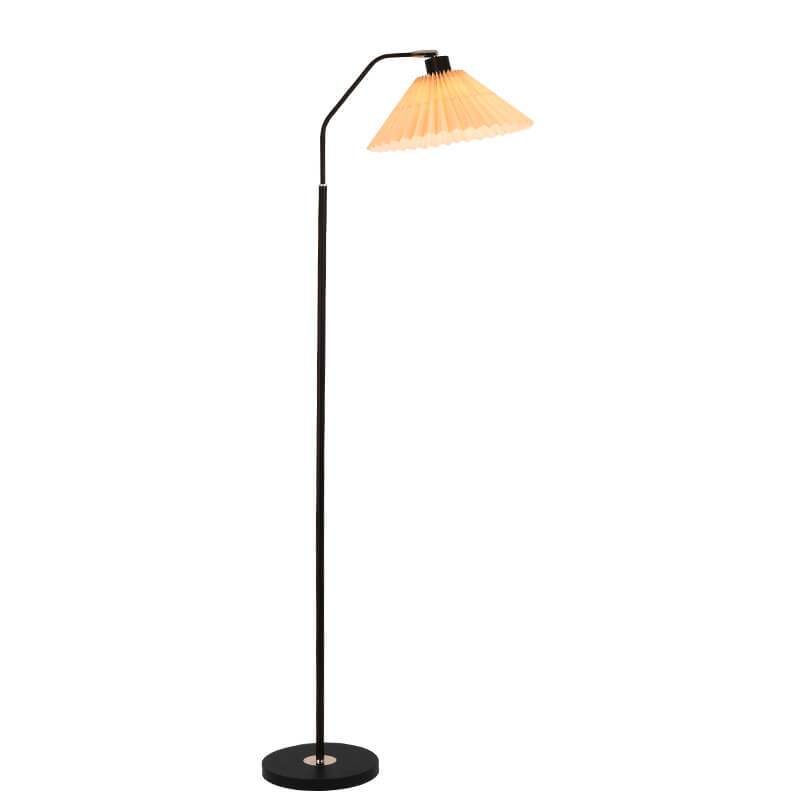 Lampada da terra con paralume plissettato in tessuto minimalista a 1 luce