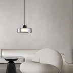Lampada a sospensione in vetro fumé moderno