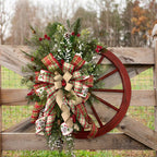 Coroncina di Natale Rustica – Decorazione Natalizia Rurale per Porta e Muro
