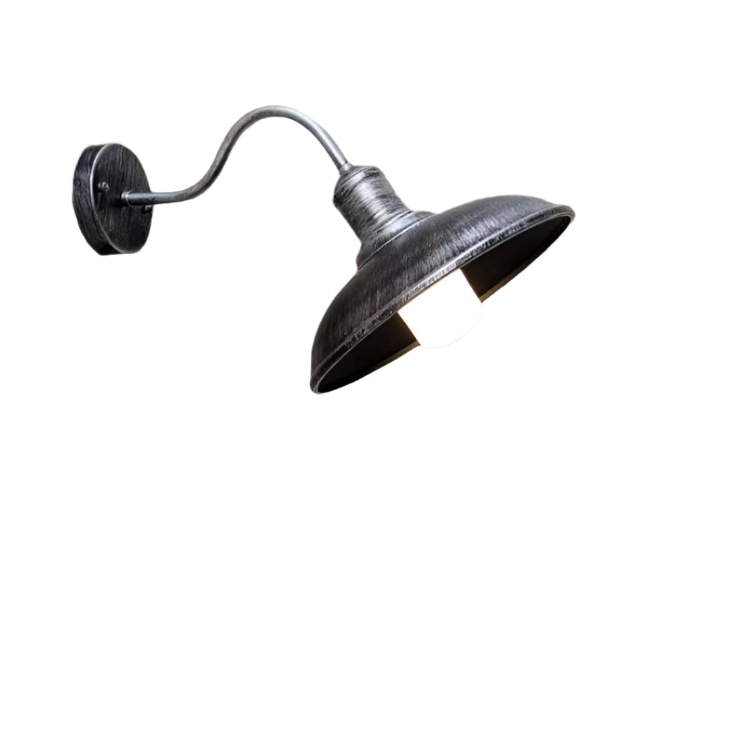 Lampada da Parete Esterna a Ciotola in Ferro Industriale Vintage LED 1 Luce