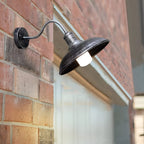Lampada da Parete Esterna a Ciotola in Ferro Industriale Vintage LED 1 Luce