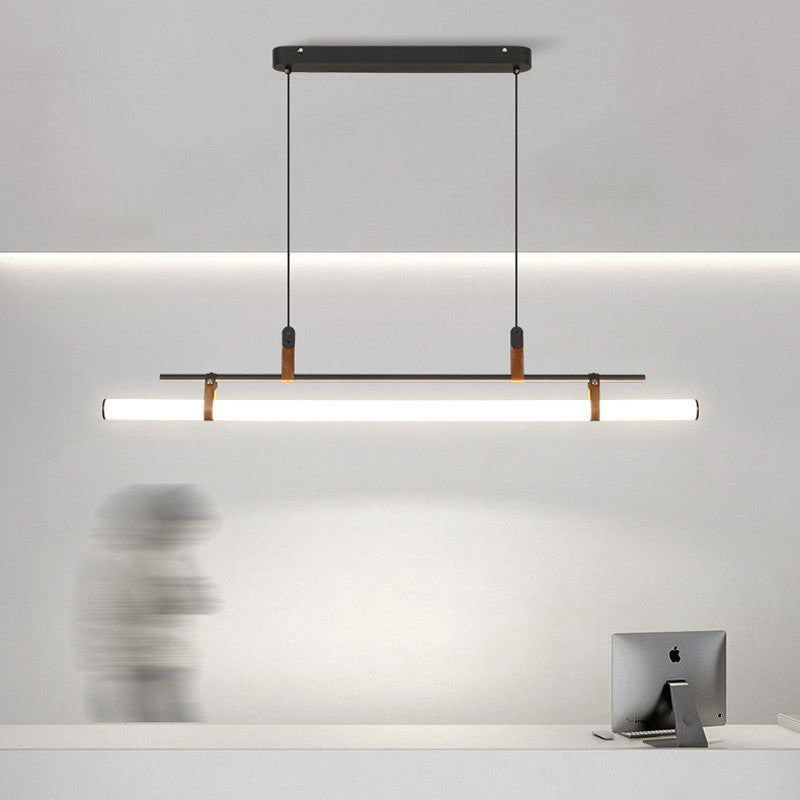 Inari Moderno Lampadario Lineare in Metallo, Nero/Oro