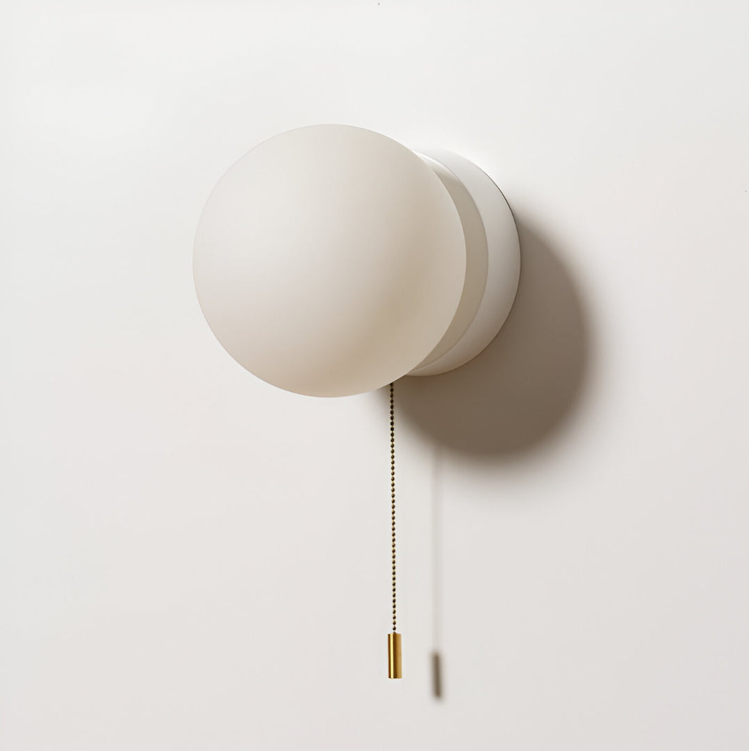 Applique da Parete a Globo di Vetro Minimalista Nordic LED 1 Luce con Corda di Trazione