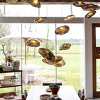 Lampada a sospensione a forma di nuvola minimalista moderna in vetro con 1 luce per soggiorno