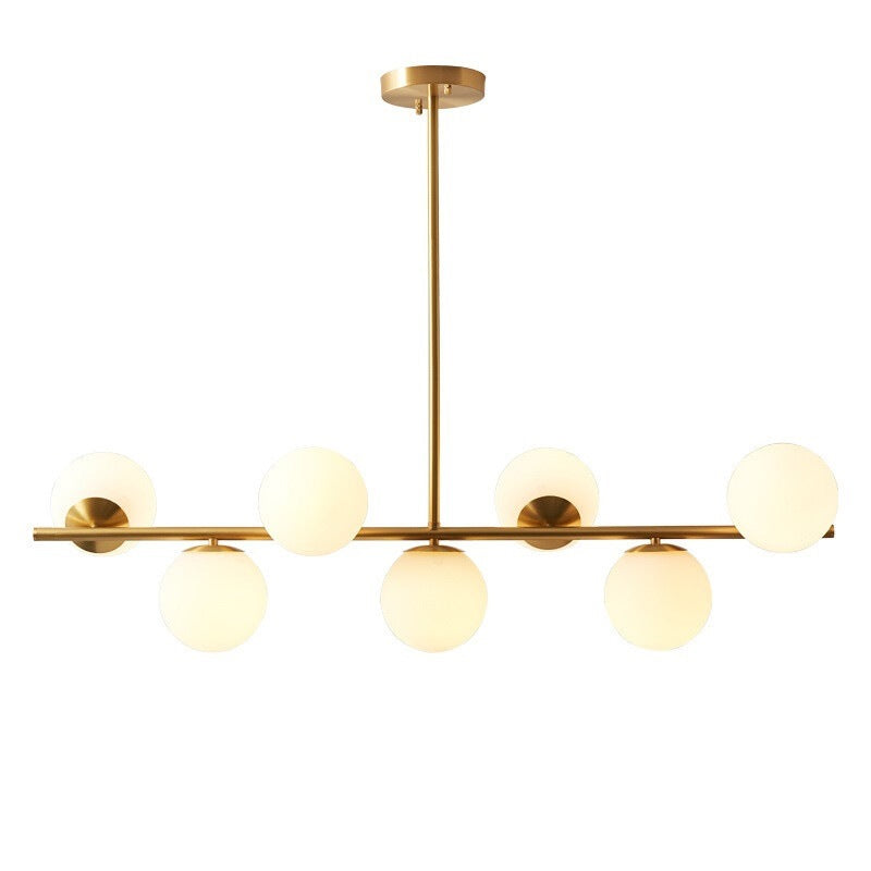 Lampada a sospensione lineare contemporanea in oro