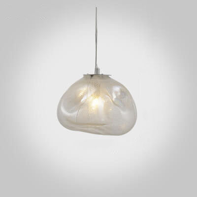 Lampada a sospensione a forma di nuvola minimalista moderna in vetro con 1 luce per soggiorno