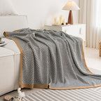 Plaid in Maglia con Frange – Coperta Decorativa per Divano