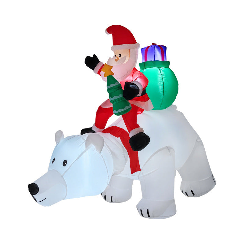 Babbo Natale Gonfiabile su Orso Polare con Illuminazione LED – Decorazione Natalizia per Esterni