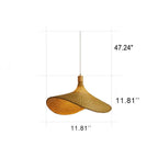 Lampada a sospensione con cappello di paglia in bambù intrecciato a 1 luce