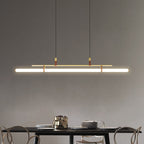 Inari Moderno Lampadario Lineare in Metallo, Nero/Oro