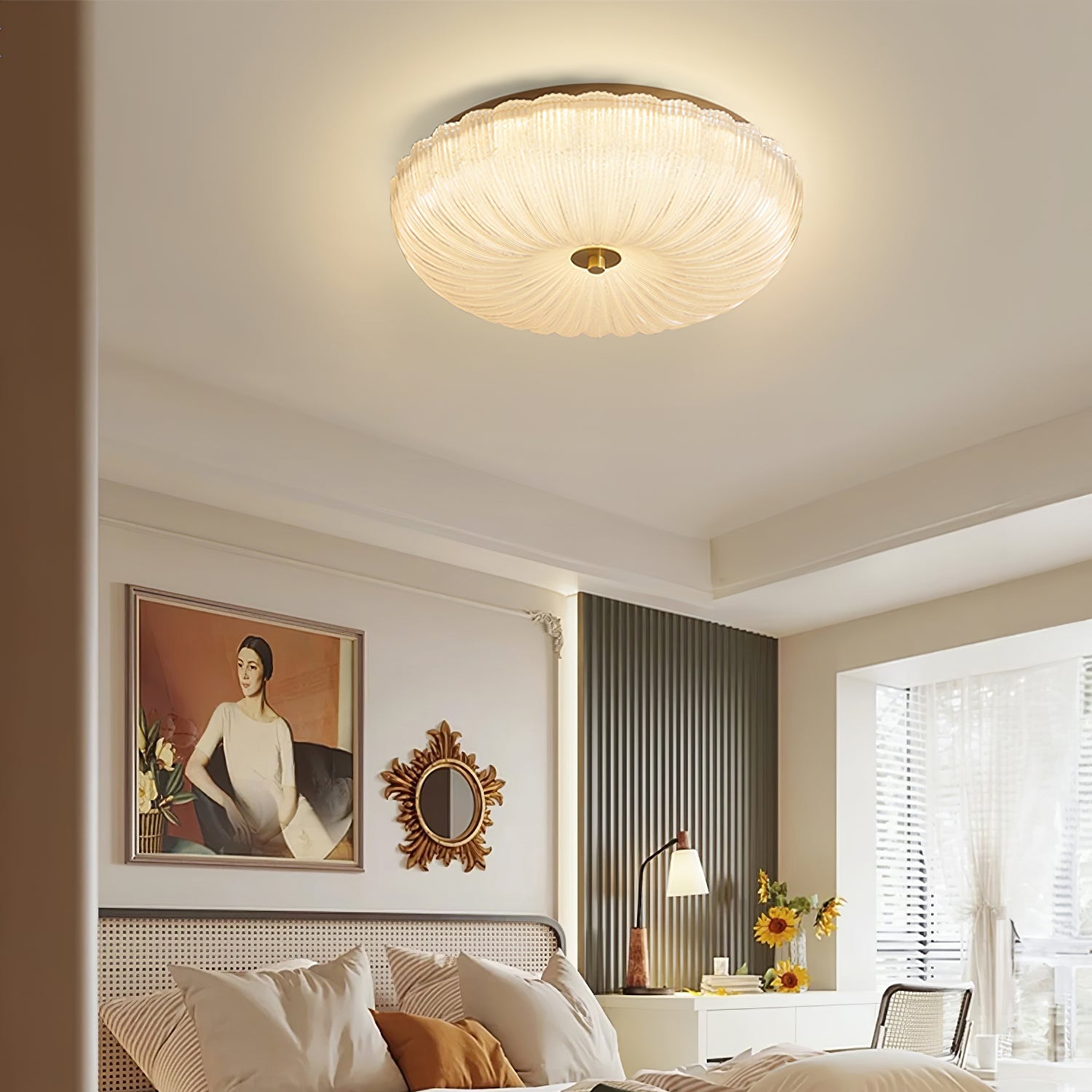Lampada da Soffitto Halo Vetro Ondulato
