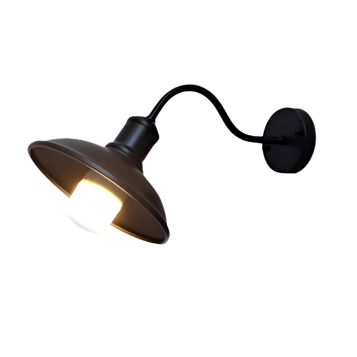 Lampada da Parete Esterna a Ciotola in Ferro Industriale Vintage LED 1 Luce