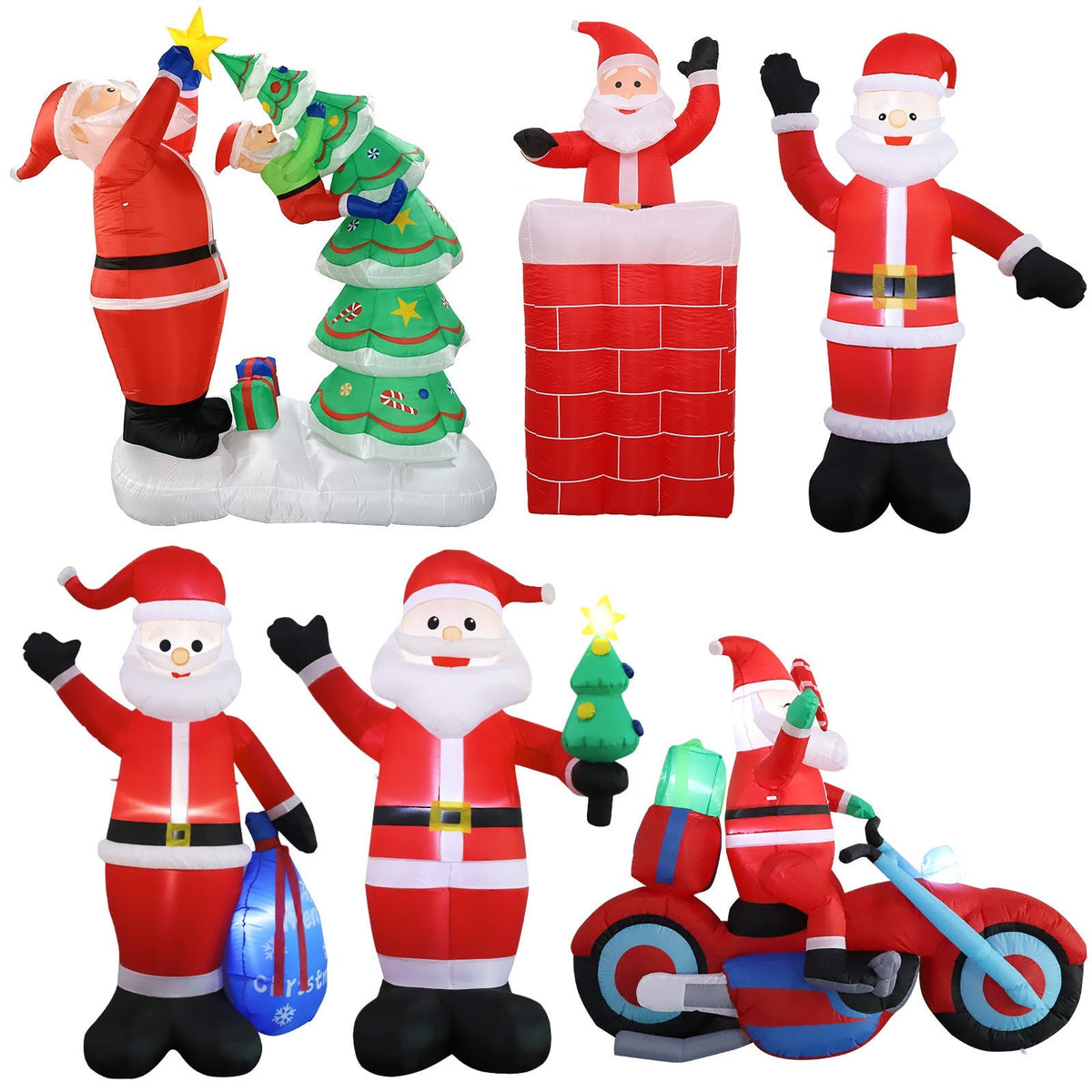Babbo Natale Gonfiabile su Orso Polare con Illuminazione LED – Decorazione Natalizia per Esterni