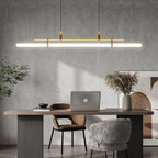 Inari Moderno Lampadario Lineare in Metallo, Nero/Oro
