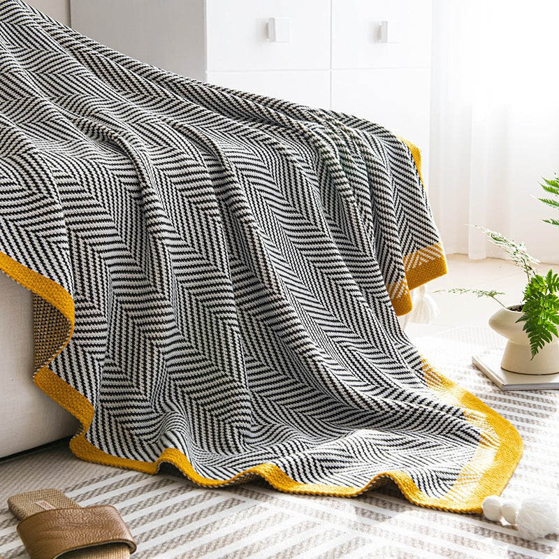 Plaid in Maglia con Frange – Coperta Decorativa per Divano