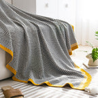 Plaid in Maglia con Frange – Coperta Decorativa per Divano