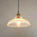 Lampada a Sospensione Vintage con Coperchio Striato in Vetro 1 Luce