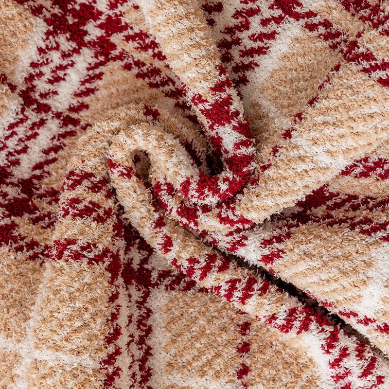 Coperta a Quadri Geruite – Morbida e Calda Coperta da Divano