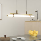 Inari Moderno Lampadario Lineare in Metallo, Nero/Oro