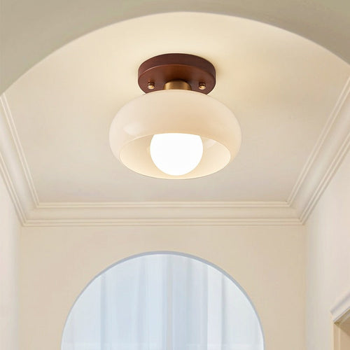 Beau | Lampada da soffitto in vetro crema premium in stile Bauhaus