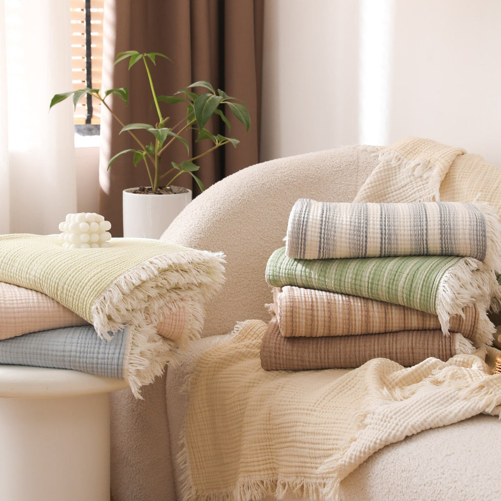 Plaid a Righe per Donne – Coperta Morbida e Stilosissima