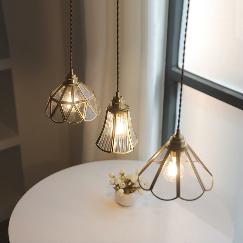 Lampada a Sospensione Vintage in Ottone Stile Nordico