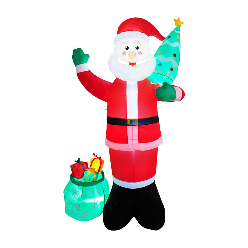 Babbo Natale Gonfiabile su Orso Polare con Illuminazione LED – Decorazione Natalizia per Esterni