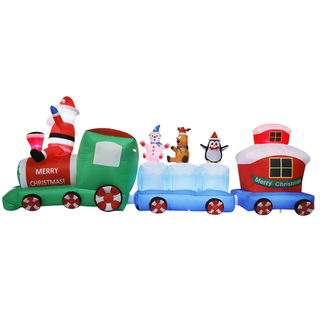 Babbo Natale Gonfiabile su Orso Polare con Illuminazione LED – Decorazione Natalizia per Esterni