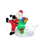 Babbo Natale Gonfiabile su Orso Polare con Illuminazione LED – Decorazione Natalizia per Esterni
