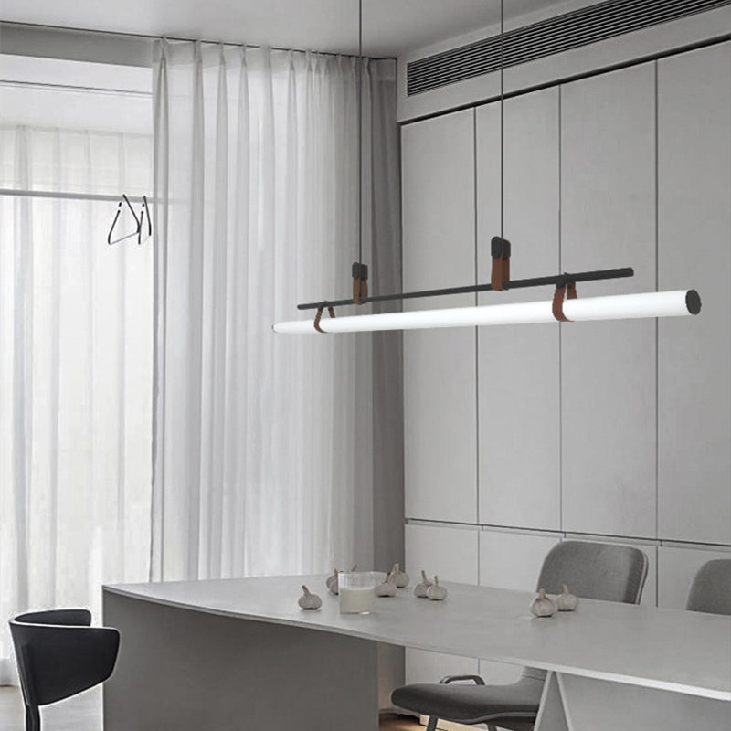 Inari Moderno Lampadario Lineare in Metallo, Nero/Oro