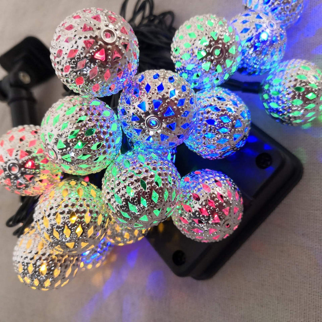 Luci a Stringa Solari Palloni Marocchini Colorati LED Luci di Natale Decorazione Esterno Luci a Stringa