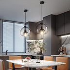 Lampada a Sospensione Minimalista in Vetro Soffiato Grigio Fumo con 1 Luce