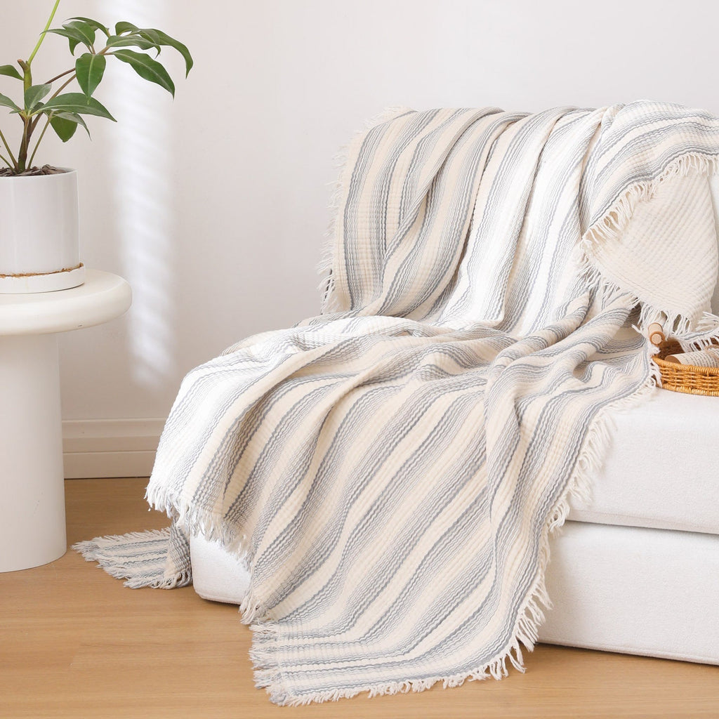 Plaid a Righe per Donne – Coperta Morbida e Stilosissima