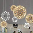 Lampadario Pendente Creativo Contemporaneo in Ferro con 12 Luci LED Fuochi d'Artificio per Soggiorno