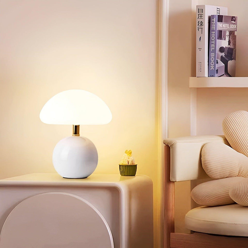 Lampada CreamyShine - Lampada da comodino a forma di fungo