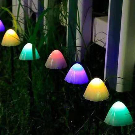 Lucine a Stringa a Forma di Fungo LED Solari Creativi Contemporanei in Plastica per Esterni