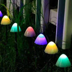 Lucine a Stringa a Forma di Fungo LED Solari Creativi Contemporanei in Plastica per Esterni