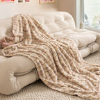 Plaid in Pelliccia Sintetica di Lusso con Texture Ondulata – Coperta Morbida in Pelliccia con Retro in Microfibra