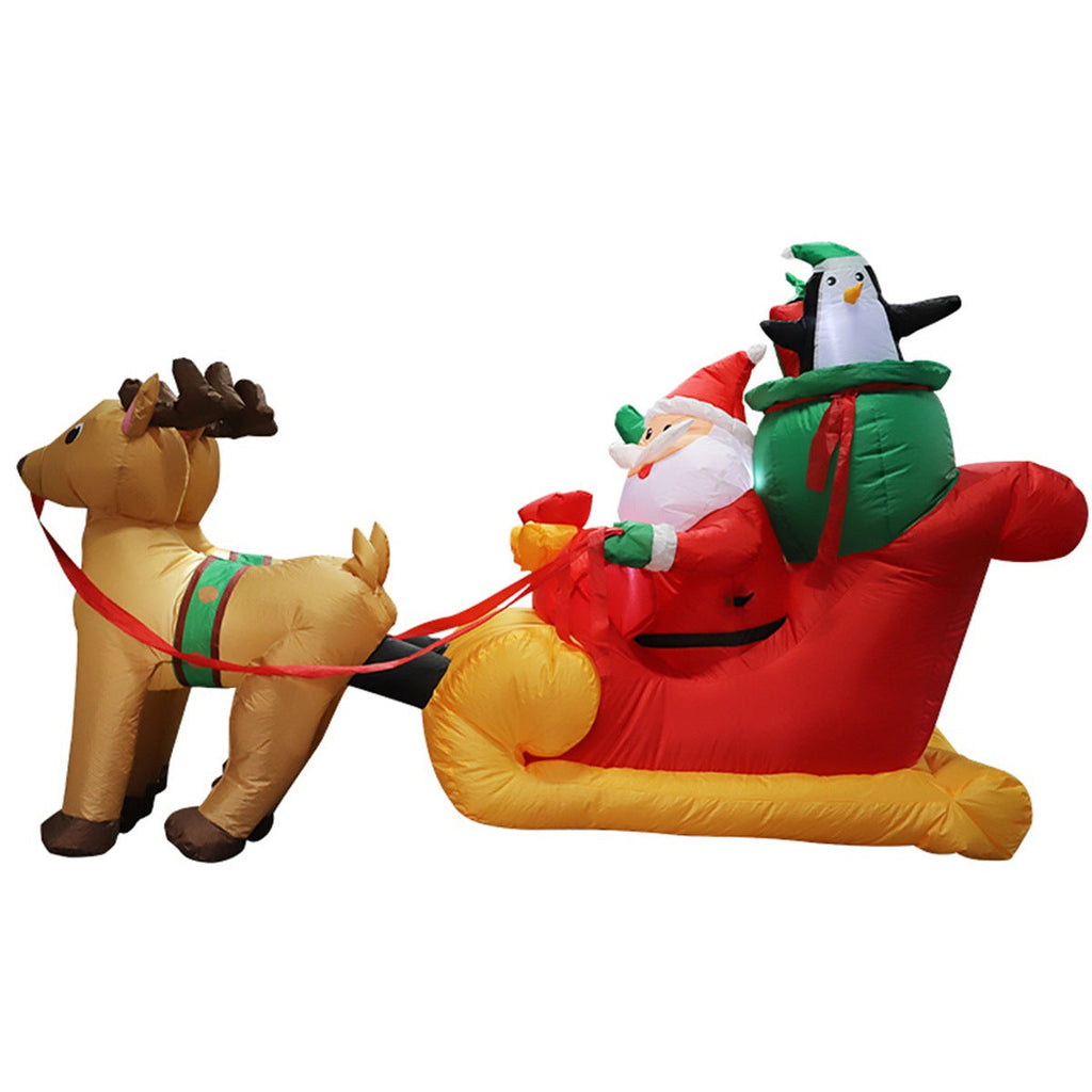 Babbo Natale Gonfiabile su Orso Polare con Illuminazione LED – Decorazione Natalizia per Esterni