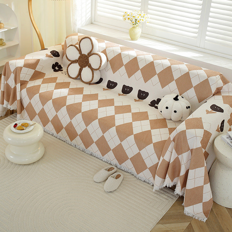 Coperta Decorativa Geruite – Plaid Morbido per Divano e Letto