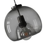 Lampada a Sospensione Minimalista in Vetro Soffiato Grigio Fumo con 1 Luce