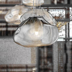 Lampada a sospensione a forma di nuvola minimalista moderna in vetro con 1 luce per soggiorno
